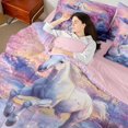 thumbnail image 5 of Erosebridal Chic Horse Twin Bedding Sets for Girls, Pink Cherry Blossoms Bedding Comforter Set, 5 of 6
