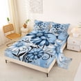 thumbnail image 2 of Erosebridal Blue Daisy Full Size Sheets for Girls, Watercolor Ombre Bed Sheets, 4 Pieces, 1 Flat Sheet 1 Fitted Sheet and 2 Pillowcases, 2 of 5