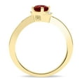 thumbnail image 2 of SZUL Women's Round Shaped Garnet and Diamond Wave Ring in 10K Yellow Gold, 2 of 5