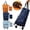 Sky Blue,Navy,Orange, variant on Clearance Under $6.19Foldable Grocery Cart Bag, Rolling Shopping Tote with Smooth Wheels, Heavy Duty Collapsible Laundry Trolley for Market Trips and Travel