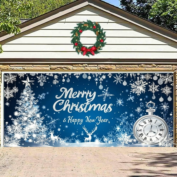 Banderín navideño Decoraciones para puertas de garaje Decoración navideña Decoración grande para puertas de invierno Decoración interior y exterior para fiestas navideñas