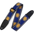thumbnail image 2 of Levy's 2" Jacquard Weave Guitar Strap with Sun Pattern, Blue, 2 of 2