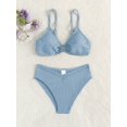 thumbnail image 1 of Elegant Solid 2PCS Bathing Suits For Girls, Sling Top + Brief Swimwear For Pool Beach Holidays Summer Gift, 1 of 5