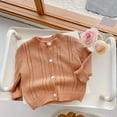 thumbnail image 2 of Sweater for Baby Girl Button Down Long Sleeve Khaki Cardigan Sweater Warm Autumn Winter Outfits Infant Girl Clothes 4-5 Years, 2 of 3