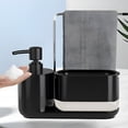 thumbnail image 5 of Juego de dispensador de jabón para manos y platos con bandeja, dispensador de jabón doble con soporte para esponja y paño de cocina, 5 of 5