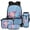 Blue Couple Heart Axolotl, variant on Ice Cream Capybara Kids Backpack for Girls 4 Piece School Bookbag with Lunch Box Lightweight School Bag for 10-12 Elementary 17 Inch Backpack with Pencil Box Water Bottle Holder