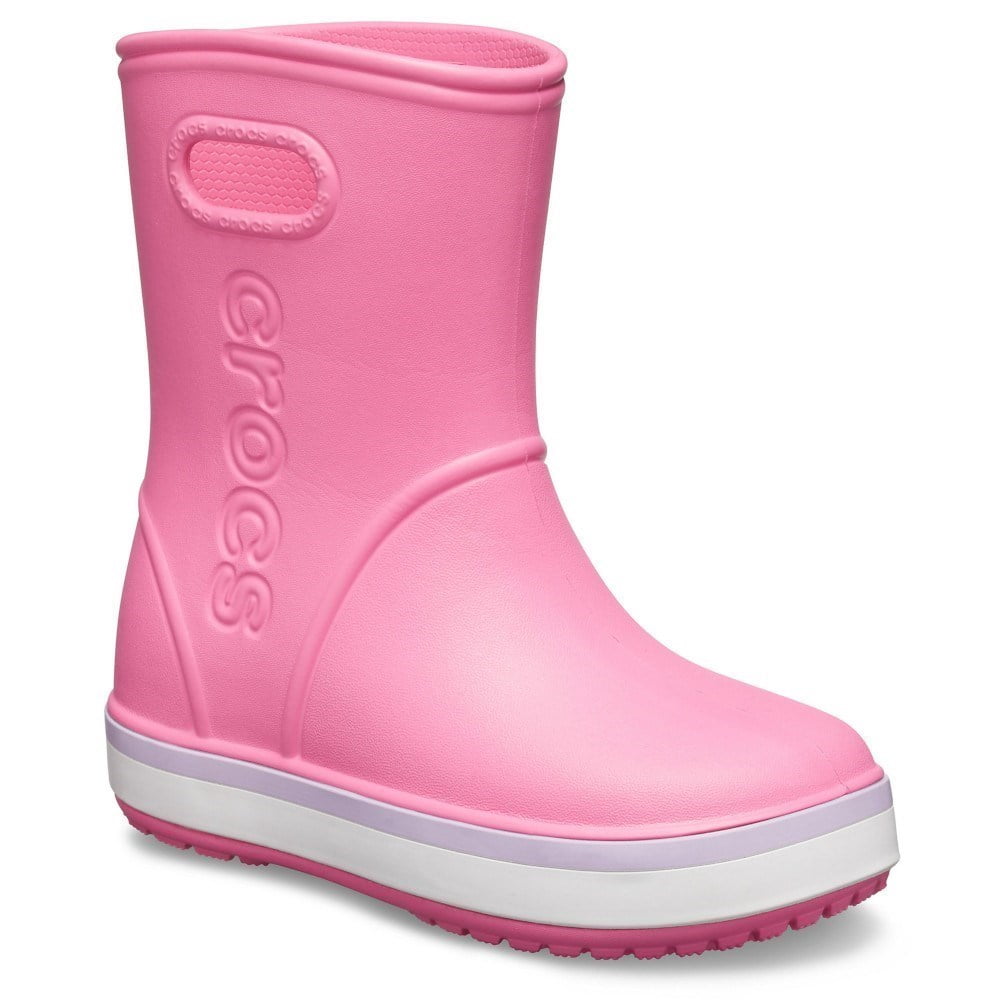 Crocs Kids Crocband Rain Boot Easy Slip On for Toddlers Lightweight and Waterproof Pink Lemonade Lavender 12 M US Little Kid Walmart