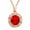 Red diamond pendant [without chain], variant on Tourmaline Mixed Piece Jewelry Sets, 18K Gold-Plated, Necklace, Ring