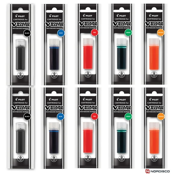 Pilot V Board Master Refill Cartridges, Assorted Colors, 10 Pack