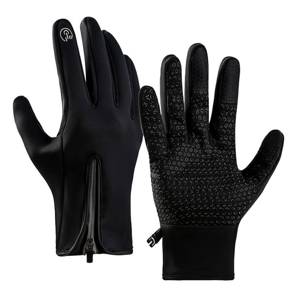 Guantes de esquí unisex para deportes de invierno, con pantalla táctil, forrados de vellín y resistentes al viento