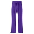 thumbnail image 4 of Edvintorg Pants for Women Plus Size Fashion Womens Casual Elastic Loose Fit Pants Straight Wide Leg Trousers Pants with Drawstring Purple XXXXL, 4 of 5