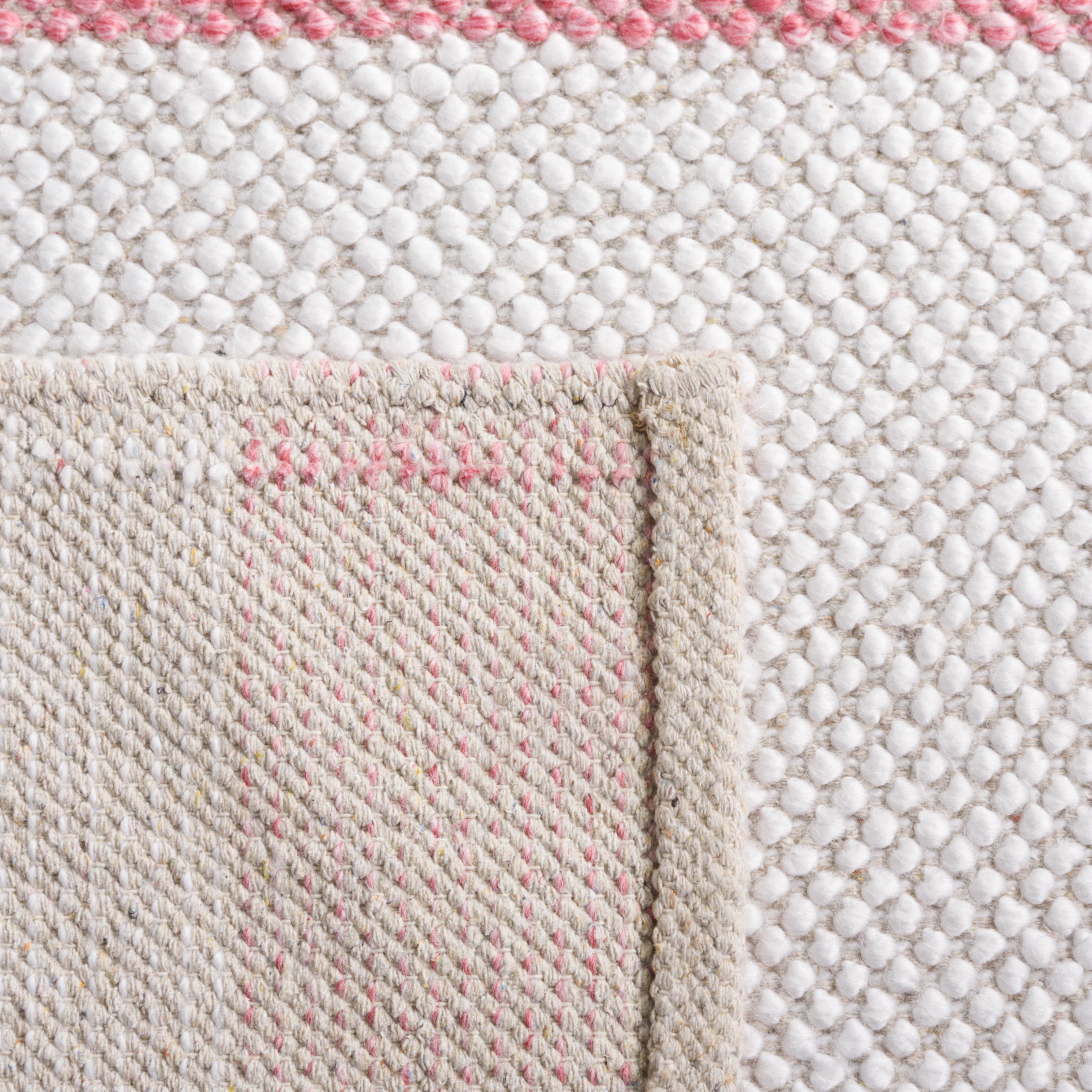 SAFAVIEH Natura Marina Striped Wool Area Rug, Ivory/Pink, 4' x 6'