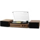 thumbnail image 1 of Reproductor de discos de vinilo con parlantes estéreo duales para estantería Tocadiscos Bluetooth con transmisión por correa vintage con parlantes externos, convertir vinilo a MP3, reproductores LP En, 1 of 5