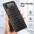 thumbnail image 2 of Funda Cocodrilo Compatible con Samsung Galaxy Z Flip 4, Pc Frame+ Funda Protectora Cuero Pu Aespa kaili Sencillez, 2 of 5