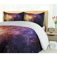 thumbnail image 5 of Ambesonne Galaxy Duvet Cover Set, Outer Space Nebula View, Queen, Black Purple Yellow, 5 of 6