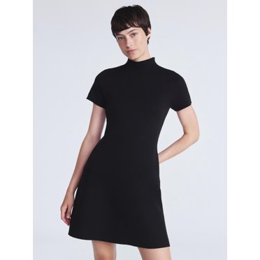 Scoop Women's and Women’s Plus Fit and Flare Jacquard Sweater Dress, Sizes XS-4X