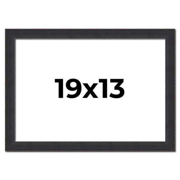 19x13 Frame Black Real Wood Picture Frame Width 1.25 Inches | Interior Frame Depth 0.5 Inches |