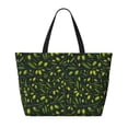 thumbnail image 2 of KLL Green Branch Olive Print Large Beach Tote Bag Women Waterproof Sandproof Zipper Beach Tote Bag for Pool Gym Grocery Travel with Wet Pocket, 2 of 7
