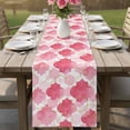 thumbnail image 4 of Pink Geometric Moroccan Table Runner 36 Inches, Abstract Art Pink Ombre Modern Bed Runner Dresser Scarves Tabletop for Indoor Outdoor Parties/Ceremony/Banquet, 13"x 36", 4 of 8