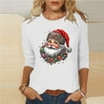 thumbnail image 2 of Haivin Womens Plus Size Tops Merry Christmas Shirts for Women 3/4 Sleeve Funny Print Tops Holiday Party Tee Crew Neck Casual Cotton T-Shirts Xmas Gifts, 2 of 4