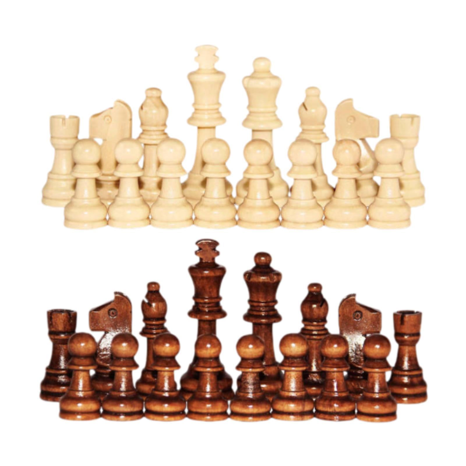 32 Piezas Piezas De Ajedrez De Madera Accesorios De Juego 32 Piezas Piezas De Ajedrez De Madera Accesorios De Juego