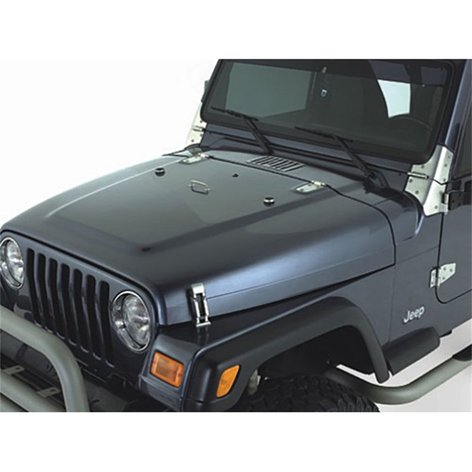 Rugged Ridge  Hood Kit, Complete, Satin Stainless Steel; 98-06 Jeep  Wrangler TJ 