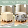 thumbnail image 7 of TSOVTHRID White Golden Marble Texture Ottoman Cover Square, Stretch Footrest Stool Slipcover with Elastic Band Foot Stool Cover for Square Storage Ottoman for Home Decor, 7 of 7