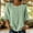Green women boho linen tops a1, variant on thefmos Women Summer Boho Linen Tops 3/4 Sleeve Round Neck Embroidery Casual Loose Pullover Blouses Solid Fall Fashion Tunic, Black M
