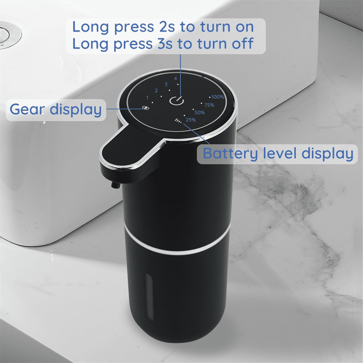 Liquid Soap Dispenser, Automatic Soap Dispenser,400ml Automatic Soap Dispenser Touchless, for Bathroom, Kitchen,Hotel,1 * Soap Dispenser 1 * USB Cable,Black