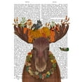 thumbnail image 2 of Fab Funky 20x24 White Modern Wood Framed Museum Art Print Titled - Moose and Pumpkins, 2 of 4