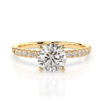 1.00 Carat TW Women's Moissanite Engagement Ring in 18k Yellow Plated Silver (D Color, VVS1 Clarity, Size 5)