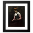 thumbnail image 2 of Jean-Baptiste-Camille Corot 20x24 Black Modern Framed Museum Art Print Titled - Girl with Mandolin (1860-65), 2 of 5