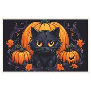 Washable Halloween Door Mat Indoor, for House Porch Front Door Decoration 19.7" X 31.5", Black Cat Multifunctional Entryway Door Mats Pumpkin Wear-Resistant Welcome Door Mats