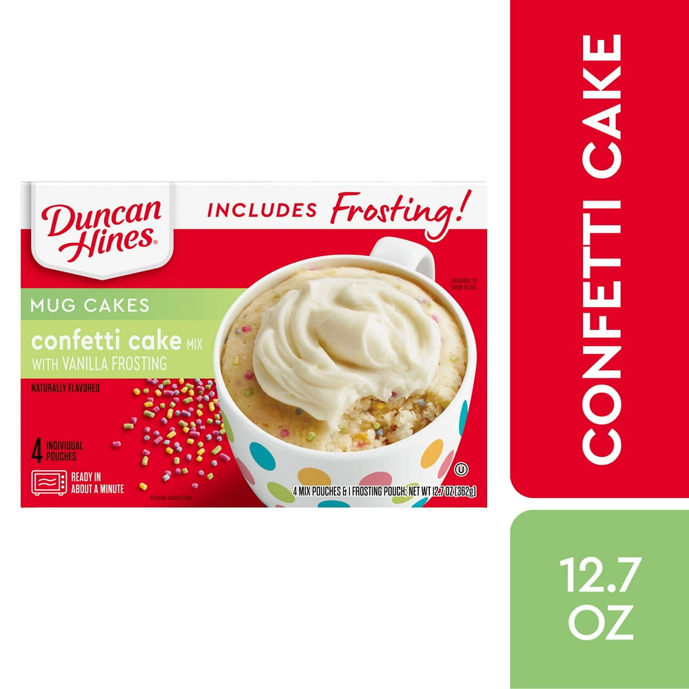 Duncan Hines Mug Cakes Confetti Cake Mix with Vanilla Frosting, 12.7 OZ