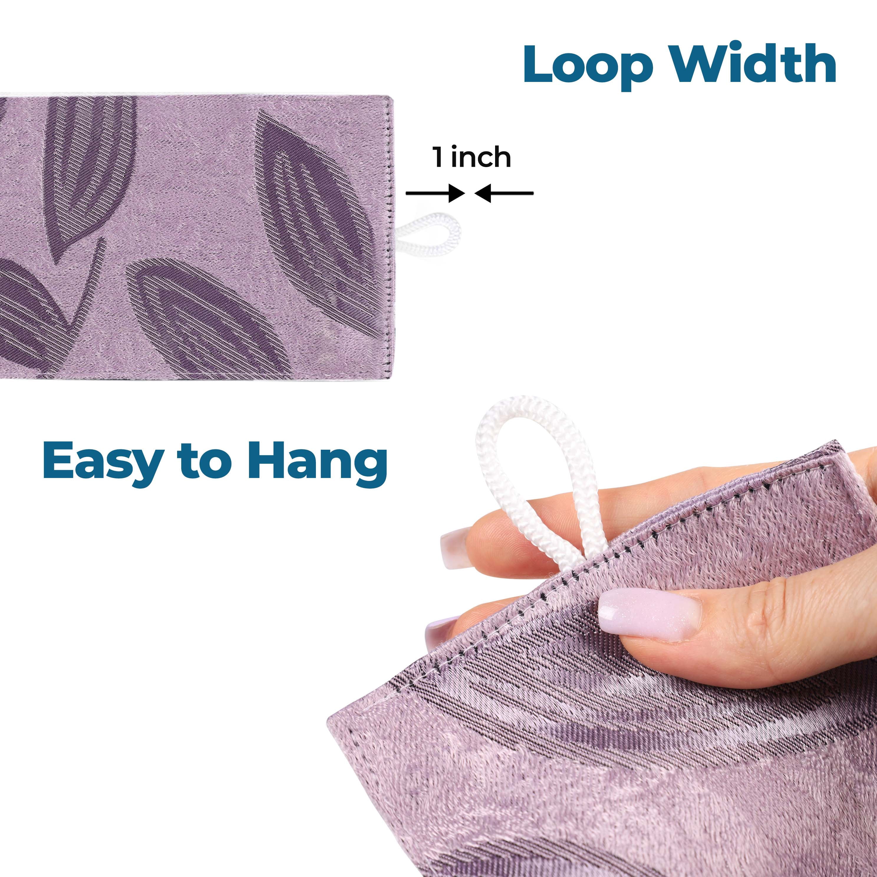 Superior Blackout Leaves Curtains Set of 2, Light Filtering Grommet Curtain Panel Set, Wisteria, 46"W x 84"L
