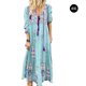 thumbnail image 1 of Vestido largo con estampado floral bohemio Cuello en V Cordón con cordones Ropa de manga larga tholdsy AP000133-39B, 1 of 5