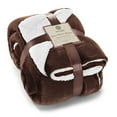 thumbnail image 1 of Genteele Sherpa Throw Blanket Super Soft Reversible Ultra Luxurious Plush Blanket (102 inches x 90 inches, Brown/White), 1 of 4