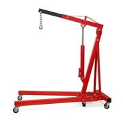 Stark USA Engine Hoist 2 Ton Folding Hydraulic Cherry Picker - Heavy-Duty - Red, 4400 lb