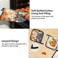thumbnail image 4 of Cartoon Ghosts and Pumpkin Lights Oven Mitts and Pot Holders with Chef Apron Set 5 Pcs Kitchen Cooking Set, 4 of 6