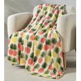 thumbnail image 2 of Tropical Pineapple Throw Blanket Oversized Ultra Soft & Plush Colorful Design Couch Sofa Decor 50"x70", 2 of 3