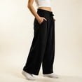 thumbnail image 5 of Njagoc3 Palazzo Pants for Women Casual Drawstring High Waisted Lounge Pants Fitted Wide Leg Trousers with Pockets, 5 of 6