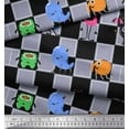 thumbnail image 3 of Soimoi Gray Poly Georgette Fabric Check & Monster Cartoon Fabric Prints By Yard 42 Inch Wide, 3 of 3