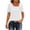 White, variant on TaTaai Women's Casual Short Sleeve Top - Solid Color Asymmetric Neckline Tee with Knot Detail, Cotton Loose Fit Summer Shirt Gift