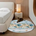 thumbnail image 2 of Round Rugs 3.3Ft, Blue Beach Coastal Round Area Rug Washable Indoor Throw Carpet, Nautical Shell Starfish Coral Summer Soft Non Slip Circle Rug for Laundry Room Patio Home Decor Aesthetic, 2 of 8