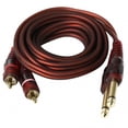 thumbnail image 4 of 4x 6.35mm To 2rca Cable, Rca Cable Gold Plated, 6.35mm Male To 2 Rca Male, Rca Stereo Audio Adapter Cable - 1.5m, 4 of 5