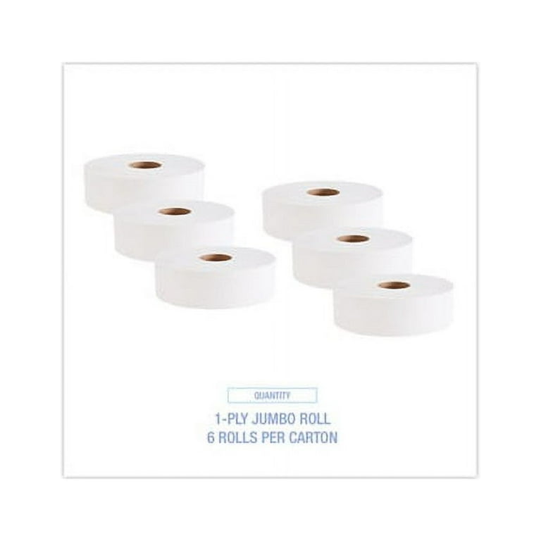 JRT Bath Tissue, Jumbo, Septic Safe, 1-Ply, White, 3.5 JRT Bath Tissue, Jumbo, Septic Safe, 1-Ply, White, 3.5