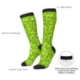 thumbnail image 6 of Fotbe Lime green glitter print Women's Men's Novelty Crew Socks Cotton Socks Knee High Socks for Walking,Running,Nurses,Pregnancy, 6 of 8