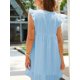 thumbnail image 4 of Moda mujer vestido de color sólido con cuello en V manga corta ahueca hacia fuera el mini vesti Irfora Vestido de color liso, 4 of 7
