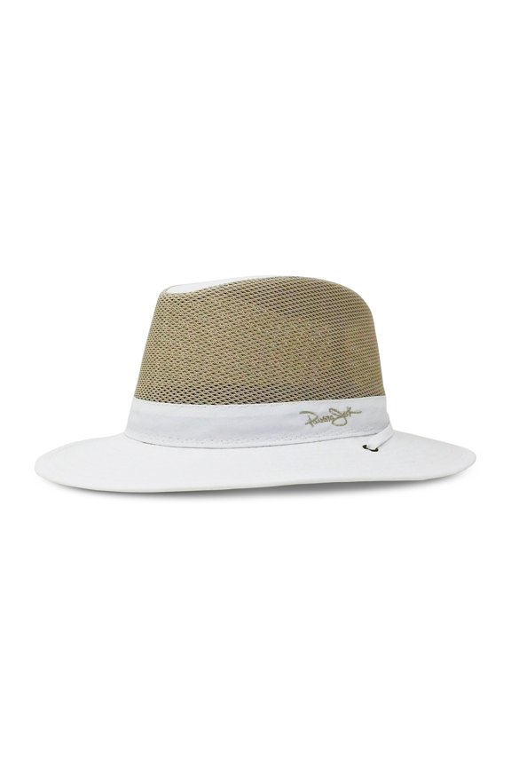 Women's Safari Hat - Lightweight Nylon & Mesh, Adjustable Chin Cord, UPF (SPF) 50+ Sun Protection, 2 1/2" Big Brim (White)