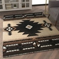 thumbnail image 3 of Emma + Oliver Fe 5x7 Berber Olefin Accent Rug with Complementary Southwestern Pattern in Beige, Black and Brown and Jute Backing, 3 of 7